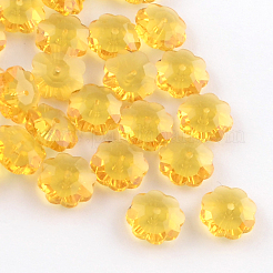 花透明なガラスビーズ  マーガレットビーズ  多面カット  ミックスカラー  9.5~10x4mm  穴：1mm&nbsp;GLAA-R160-M