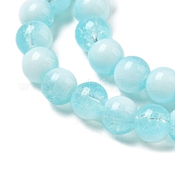クラックガラスビーズ  ロンデル  ターコイズ  6mm&nbsp;X1-GLAA-U001-6mm-08