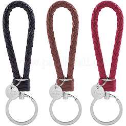 12Pcs 3 Colors PU Leather Knitting Keychains&nbsp;KEYC-CL0001-20A