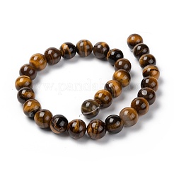 天然石タイガーアイラウンドビーズ連売り  14mm  穴：1.2mm  約28個/連  15.3インチ&nbsp;X-G-R200-14mm