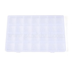 プラスチックビーズ収納ケース  18のコンパートメント  長方形  透明  28.5x19.5x2.2cm  コンパートメント：44.5x60.5mm&nbsp;CON-Q031-03B