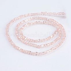 電気メッキガラスビーズセット  ABカラーメッキ  多面カット  キューブ  ピンク  2~2.5x2~2.5x2~2.5mm  穴：0.5mm  約195~200個/連  16.9~17.5インチ（43~44.5cm）&nbsp;EGLA-F121-AB-A01