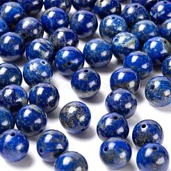 D100pcs8mmナチュラルラピスラズリラウンドビーズ  10mの弾性水晶糸付き  DIYストレッチブレスレット作成キット用  8mm  穴：1mm&nbsp;DIY-LS0002-02