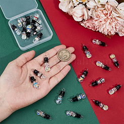 24Pcs 12 Colors Faceted Glass Pendants&nbsp;PALLOY-PH01807