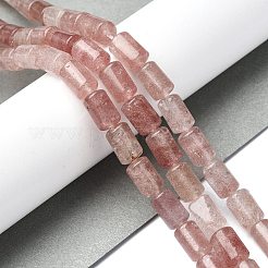 天然石ストロベリークォーツビーズ連売り  コラム  10x6mm  穴：1mm  約39個/連  15.35インチ（39cm）&nbsp;G-C135-G01-01