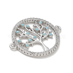 Brass Micro Pave Cubic Zirconia Links&nbsp;X-ZIRC-F048-58P