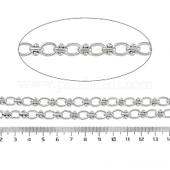 変色しにくい304ステンレススチールリンクチェーン  溶接されていない  スプールで  ステンレス鋼色  9.8x7x1.5mm&nbsp;CHS-H028-03P-01
