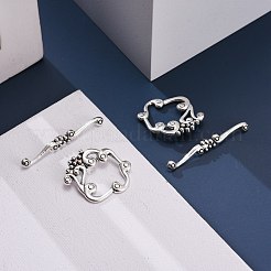 チベット風マンテル  カドミウムフリー＆ニッケルフリー＆鉛フリー  花  アンティークシルバー  39x26mm  穴：2mm&nbsp;LF1357Y-NF