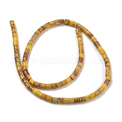 ナチュラルインペリアルジャスパービーズ連売り  染め  コラム  ゴールデンロッド  4~4.5x4mm  穴：0.5mm  約85~88個/連  15.2''（38.5センチメートル）&nbsp;G-P460-06F