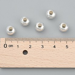 925スターリングシルバービーズ  ラウンド  銀  8mm  穴：3mm&nbsp;STER-T002-241S-8mm