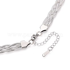 9MM 304 Stainless Steel Braided Herringbone Chain Necklaces&nbsp;NJEW-N058-18P