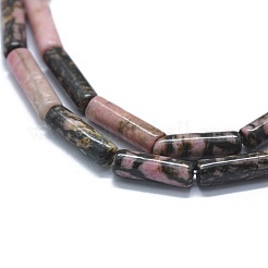天然石ロードナイトビーズ連売り  コラム  11~15x3.5~4.5mm  穴：1~1.2mm  約28~30個/連  15.1~15.9インチ（38.5~40.5cm）&nbsp;G-F631-D26