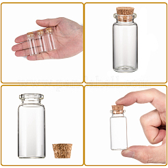 ガラスボトルビーズ瓶保存容器  コルクボトル  透明  2.2x5cm  容量：約10ml（0.34液量オンス）&nbsp;X-CON-Q005