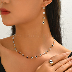 Women's Stainless Steel Enamel Dangle Stud Earrings & Necklaces & Rings Sets&nbsp;OA6084