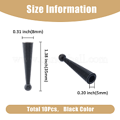 10 個の合金コード端  ボロタイエンドキャップ  ブラック  35x8mm  内径：5mm&nbsp;FIND-FH0009-40EB