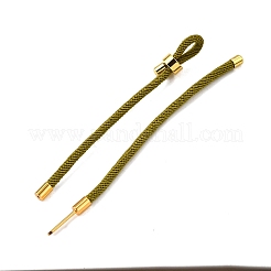 編組ナイロンコードブレスレット作り  真鍮パーツ  18KGP本金メッキ  オリーブ  9-1/2インチ（24cm）  リンク：24x4mm&nbsp;MAK-A017-D03-13G