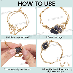 6Pcs Brass Braided Macrame Pouch Empty Stone Holder Bracelet Making&nbsp;BJEW-SC0001-73
