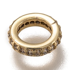 Brass Micro Pave Clear Cubic Zirconia Linking Rings&nbsp;ZIRC-I051-01G