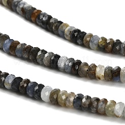 天然カヤナイト/シアナイト/ジステンビーズ連売り  多面カット  ロンデル  4x2mm  穴：0.6mm  約180~195個/連  15.35''（39センチメートル）&nbsp;LS-G-RM2025-D06-C