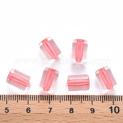 透明なアクリルビーズ  コラム  ライトコーラル  10x7.5mm  穴：1.8mm  約950個/500g&nbsp;TACR-S154-17A-52