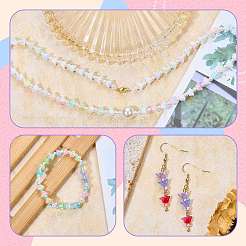 100g ABSプラスチックビーズキャップ  花  カラフル  8x5mm  穴：1mm&nbsp;KY-SZ0001-68