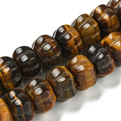 天然石タイガーアイビーズ連売り  カボチャ  12x7.5~8mm  穴：1.4mm  約25個/連  7.48~7.87''（19~20センチメートル）&nbsp;G-G142-A15-01
