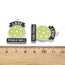 合金エナメルチャーム  ピックルボールチャーム  プラチナ  31.5~32x23x1mm  穴：1.8mm&nbsp;ENAM-T022-69P