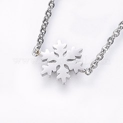 304ステンレススチールジュエリーセット  ペンダントネックレス＆スタッドピアス＆ブレスレット  スノーフレーク  ミックスカラー  16.54インチ（42cm）  7-1/8インチ（18cm）  10.5x9x1mm  ピン：0.8mm&nbsp;SJEW-H138-16