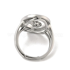 Brass Micro Pave Cubic Zirconia Adjustable Cup Peg Ring Settings&nbsp;KK-B166-03P