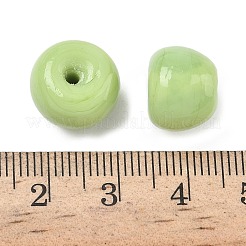 手作りランプワークビーズ  りんご  黄緑  12~13x10mm  穴：1.6~1.8mm&nbsp;LAMP-H070-03B