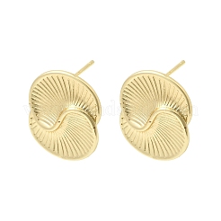 Curved Brass Stud Earrings&nbsp;EJEW-H180-25G