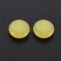 模造ゼリーアクリルビーズ  フラットラウンド  きいろ  12x5mm  穴：1.4mm  約1110個/500g&nbsp;MACR-S373-91-E07
