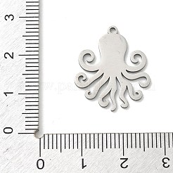 ステンレスペンダント201個  タコチャーム  ステンレス鋼色  22x18.5x1mm  穴：1.4mm&nbsp;STAS-B136-02P