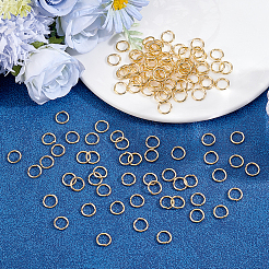 304ステンレススチールオープン丸カン200個  24KGP本金メッキ  9x1.2mm  内径：7mm&nbsp;STAS-ME0003-46