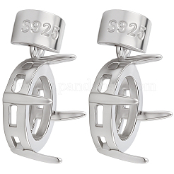2Pcs Rhodium Plated 925 Sterling Silver Basket Pendant Settings&nbsp;STER-BBC0008-80