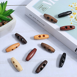 84Pcs 7 Colors Natural Wood Buttons&nbsp;BUTT-GF0003-90C