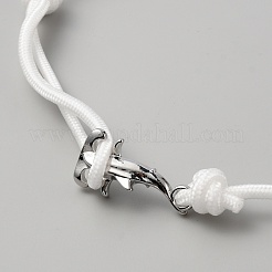 Survival Polyester Cord Bracelet with Alloy Shark Shape Clasps&nbsp;BJEW-WH0014-046P-04