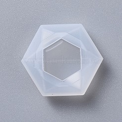 シリコンモールド  レジン型  UVレジン用  エポキシ樹脂ジュエリー作り  六角  ホワイト  35x30mm  インナーサイズ：15x18mm&nbsp;X-DIY-F026-A06