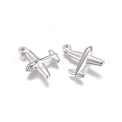 変色しにくい304ステンレススチールペンダント  飛行機  ステンレス鋼色  19x15x4mm  穴：1.6mm&nbsp;LS-STAS-L234-152P