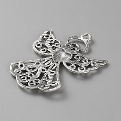 チベット風チャーム  天使  アンティークシルバー  68x54x3mm  穴：4mm&nbsp;FIND-WH0018-34AS