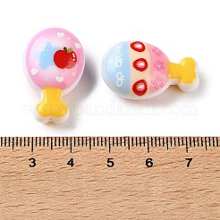 印刷された不透明なアクリルビーズ  魚  ミックスカラー  26x16x10mm  穴：2.5mm&nbsp;AC-CBA5E93-02