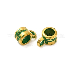 合金チューブベイル  コラム  黄金＆緑青  9x6x4.5mm  穴：2mm  内径：3.7mm&nbsp;FIND-Z063-42G
