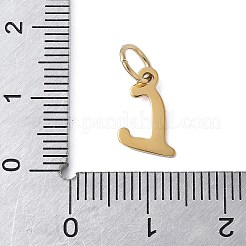 304ステンレススチールエナメルチャーム  丸カン付き  イオンプレーティング（ip）  ゴールドカラー  文字l  11x8x1mm  丸カン：6x0.8ミリ  4.5mm内径&nbsp;STAS-G353-01G-L