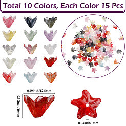 150Pcs 15 Colors Handmade Lampwork Bead Caps&nbsp;LAMP-PA0001-22