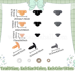 レジンクラフトの安全鼻  ドーナツプラスチックノーズワッシャー付き  クラフトプラスチック人形マーキング用品用  ミックスカラー  17~30mm&nbsp;DIY-GA0008-67