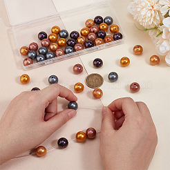 50個5色の丸型食品グレードの環境に優しいシリコンフォーカルビーズ  ミックスカラー  15mm  穴：2mm  10個/カラー&nbsp;SIL-PH0001-26