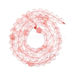 チェリークォーツガラスビーズ連売り  梅の花  6x6x2mm  穴：0.6~0.8mm  約60~64個/連  14.37~14.96''（36.5~38センチメートル）&nbsp;G-B138-C16-01