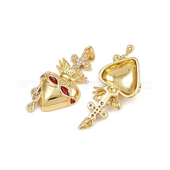 Brass Micro Pave Cubic Zirconia Pendants&nbsp;KK-L240-21G