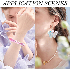 50個10スタイルアクリルビーズ  ABカラーメッキ  ラウンド  クリスタル糸1ロール付き  ミックスカラー  12~20x12~18mm  穴：1.5~3mm&nbsp;MACR-YW0003-78