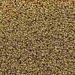 トーホー 15/0ラウンドビーズ  日本製シードビーズ  （557)ゴールドメタリック  1.5mm  穴：0.7mm  約3000PCS /ボトル  10 G /ボトル&nbsp;SEED-JPTR15-0557